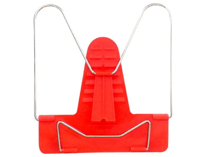 Liderpapel Atril de plástico con pinza de metal rojo