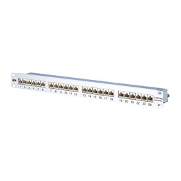 METZ CONNECT Patch Panel Cat.6A 24 Puertos RJ-45 Montaje en Rack 1U Aluminio Blanco E-DAT ISO/IEC (130855C-E)