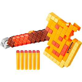 Nerf Hacha Lanzadardos Minecraft F8953 Hasbro, Lanza 3 Dardos