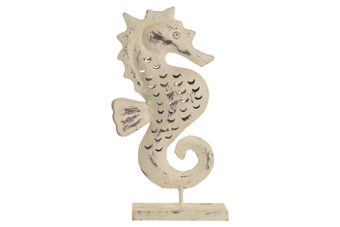DKD Home Decor Decoración de Hierro Caballito de Mar Blanco