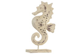 DKD Home Decor Decoración de Hierro Caballito de Mar Blanco