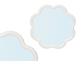 Giftdecor Espejo Forma Floral Blanco 38x38 cm (Set de 12)