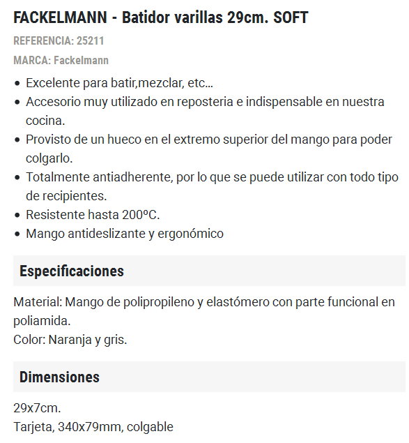 FACKELMANN Batidor de Varilla 29 cm