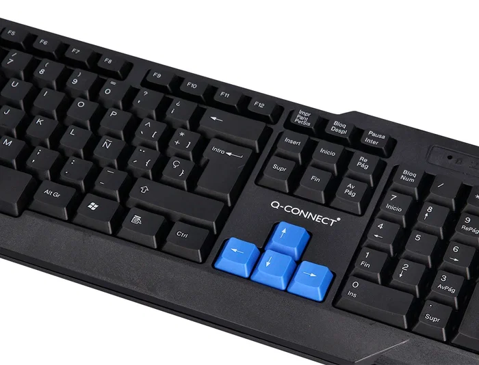 Q-connect Set Teclado y Ratón Inalámbrico Compatible Windows Color Negro