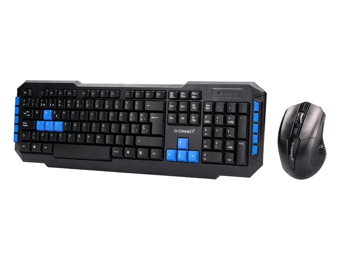 Q-connect Set Teclado y Ratón Inalámbrico Compatible Windows Color Negro