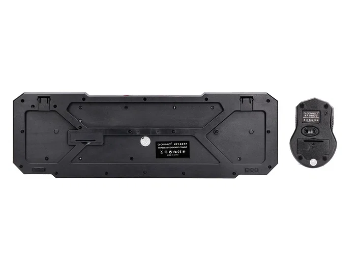 Q-connect Set Teclado y Ratón Inalámbrico Compatible Windows Color Negro