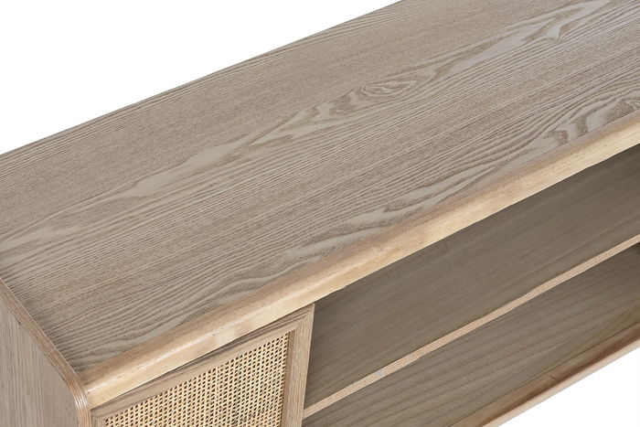 DKD Home Decor Balines Mueble TV Natural Ratán y Paulownia 120 x 35 x 54 cm