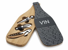 DKD Home Decor VINO SET 4 BAMBU INOX 10X29X3 NATURAL