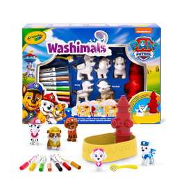 Crayola 74-0291 Washimals Set 5 Mascotas Lavables de Patrulla Canina Paw Patrol con 8 Rotuladores e Hidrante