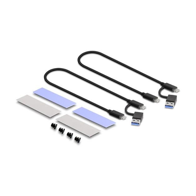 DeLOCK Caja externa USB Type-C Dual Combo para 2 x M.2 NVMe PCIe o SATA