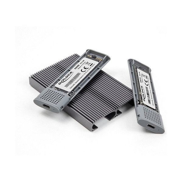 DeLOCK Caja externa USB Type-C Dual Combo para 2 x M.2 NVMe PCIe o SATA