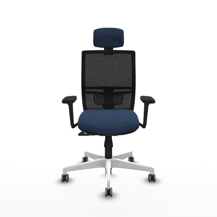 PIQUERAS Y CRESPO Silla de oficina Yunquera con mecanismo Sincro, Azul marino y Negro