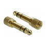 DeLOCK 85834 Cable Extensión Audio 3.5 mm Macho a Hembra 5 m Negro con Adaptador 6.35 mm | Longitud 5 Metros | AWG 28 | Contactos Chapados en Oro