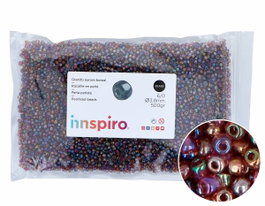 Innspiro Rocalla de Vidrio Redonda Aurora Boreale Violeta 3,8mm 500g