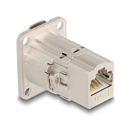 DeLOCK Conector empotrable RJ45 tipo-D Cat.6A STP Metal Plata