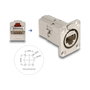 DeLOCK Conector empotrable RJ45 tipo-D Cat.6A STP Metal Plata