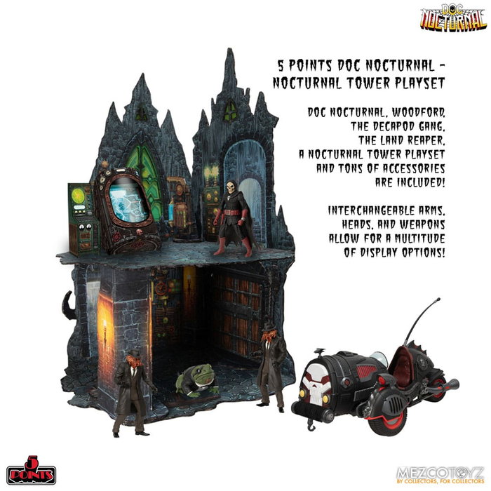 Mezco Toys Doc Nocturnal Figuras 5 Points Nocturnal Tower Playset 9 cm