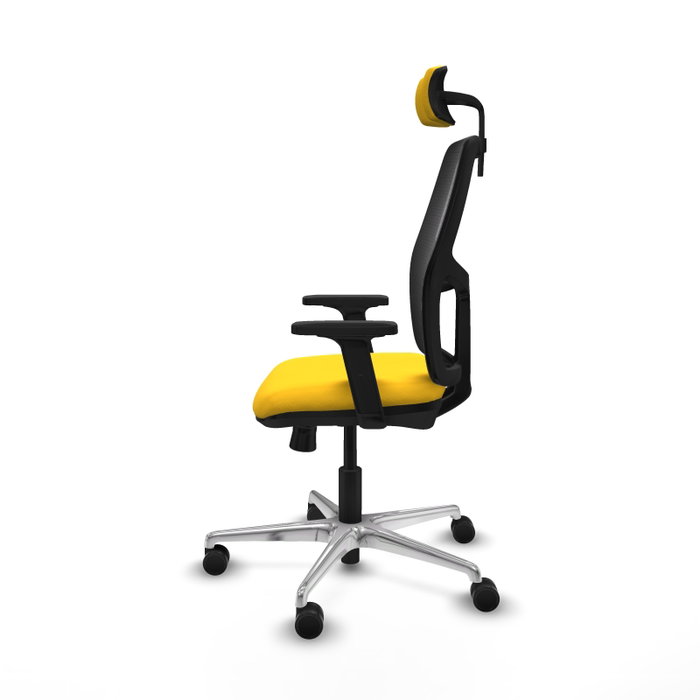 PIQUERAS Y CRESPO Alfera Silla de Oficina con Mecanismo Traslack Malla Negra y Asiento Amarillo PIQUERAS Y CRESPO Alfera Silla de Oficina con Mecanismo Traslack Malla Negra y Asiento Amarillo