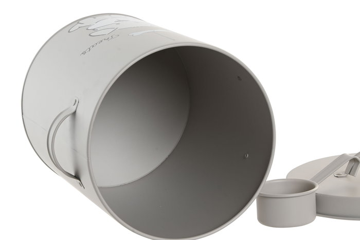 DKD Home Decor Botes Básicos de Metal, Gris (6 Unidades) - 18 x 25 x 22 cm, 4.8L, para Comida de Perro