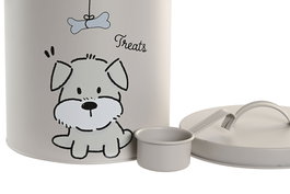 DKD Home Decor Botes Básicos de Metal, Gris (6 Unidades) - 18 x 25 x 22 cm, 4.8L, para Comida de Perro