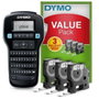 Dymo LabelManager LM160 Kit con 3 rollos de cinta D1, Silver/Black