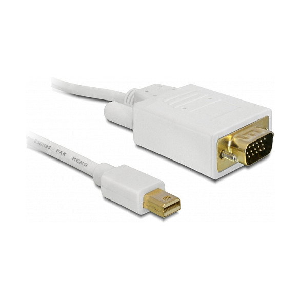 DeLOCK Cable mini DisplayPort a VGA, 3 m, Blanco DeLOCK Cable mini DisplayPort a VGA, 3 m, Blanco