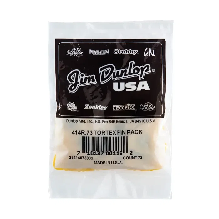 Dunlop Púas Tortex Fin 0,73 mm (Pack de 72) Dunlop Púas Tortex Fin 0,73 mm (Pack de 72)