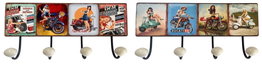 DKD Home Decor Perchero de Pared de Metal con Diseño de Motos