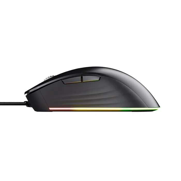 Trust Gaming GXT 924 YBAR+ Ratón Gaming Óptico USB para Mano Derecha 25600 DPI RGB 6 Botones Programables con Cable 1.8m para Juegos