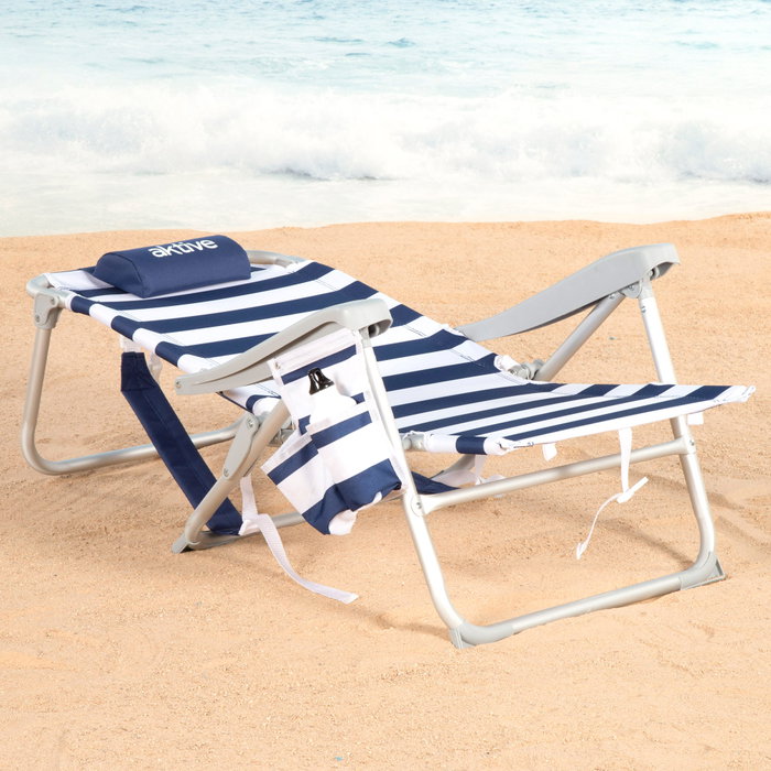 AKTIVE Silla de playa plegable con nevera portátil AKTIVE Silla de playa plegable con nevera portátil