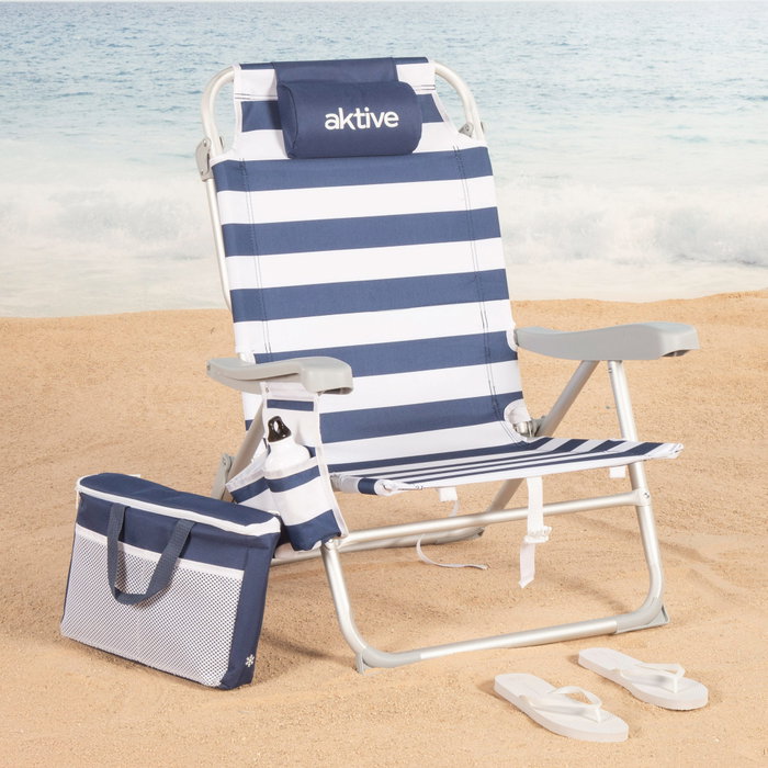 AKTIVE Silla de playa plegable con nevera portátil AKTIVE Silla de playa plegable con nevera portátil