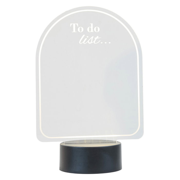 The Concept Factory Lámpara de Acrílico Con Rotulador Incluido, Modelos Surtidos To Do List o Mémo, Luz LED, Pilas AA