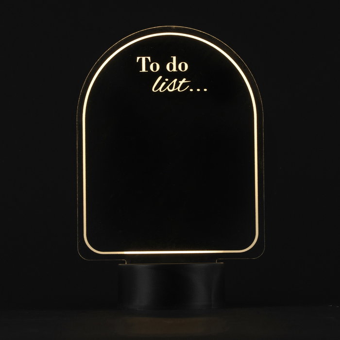 The Concept Factory Lámpara de Acrílico Con Rotulador Incluido, Modelos Surtidos To Do List o Mémo, Luz LED, Pilas AA