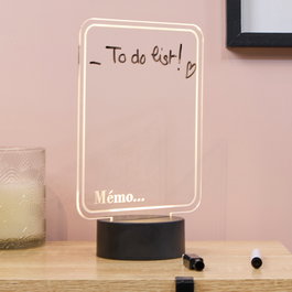 The Concept Factory Lámpara de Acrílico Con Rotulador Incluido, Modelos Surtidos To Do List o Mémo, Luz LED, Pilas AA