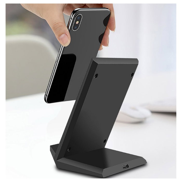 2GO 797330 Cargador Inalámbrico Fast Charging 15W Negro - Carga Rápida, USB, 5-9V, para Smartphone