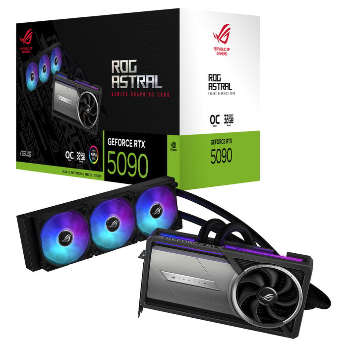 ASUS ROG Astral LC GeForce RTX 5090 32 GB GDDR7 512-bit PCIe 5.0 Tarjeta Gráfica Gaming con 4 Ventiladores y Refrigeración Líquida