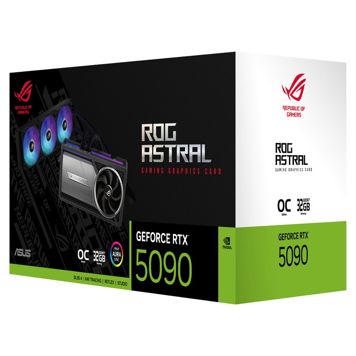 ASUS ROG Astral LC GeForce RTX 5090 32 GB GDDR7 512-bit PCIe 5.0 Tarjeta Gráfica Gaming con 4 Ventiladores y Refrigeración Líquida