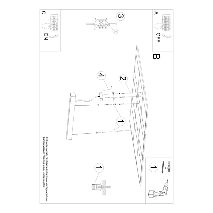 PINNE SOL-TH.229 Lámpara LED Colgante, Plafón o Aplique - Moderna, Minimalista para Gimnasio, Oficina, Galería (200W)