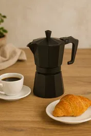 Pezzetti PEZ8000743006279 Cafetera Italiana de Aluminio Negra para 6 Tazas