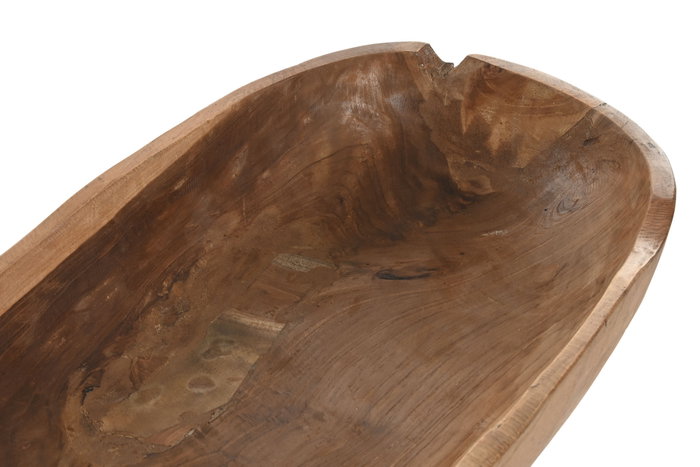 DKD Home Decor Bandeja de Decoración de Teca Natural 55x29x11 cm