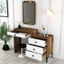 Hanah Home Cómoda Lizbon 544 Nogal y Blanco Ancho 124 cm Alto 84.7 cm Profundidad 40 cm
