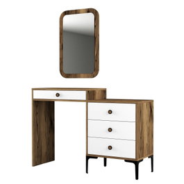 Hanah Home Cómoda Lizbon 544 Nogal y Blanco Ancho 124 cm Alto 84.7 cm Profundidad 40 cm
