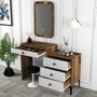 Hanah Home Cómoda Lizbon 544 Nogal y Blanco Ancho 124 cm Alto 84.7 cm Profundidad 40 cm