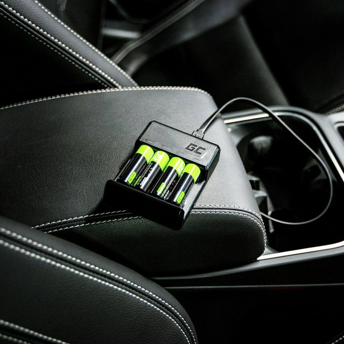 Green Cell VitalCharger Cargador de Baterías Ni-MH AA/AAA MicroUSB/USB-C Negro