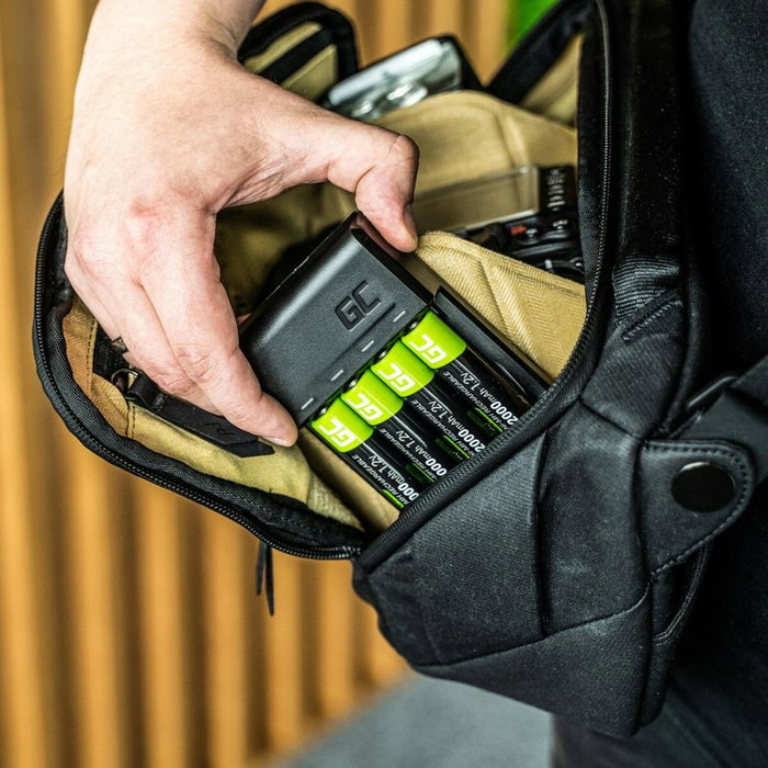 Green Cell VitalCharger Cargador de Baterías Ni-MH AA/AAA MicroUSB/USB-C Negro