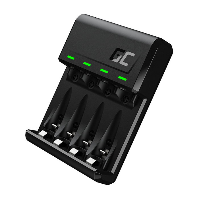 Green Cell VitalCharger Cargador de Baterías Ni-MH AA/AAA MicroUSB/USB-C Negro Green Cell VitalCharger Cargador de Baterías Ni-MH AA/AAA MicroUSB/USB-C Negro
