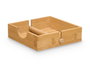Kinvara Servilletero de Bambú Cuadrado 18.5x18.5 cm, Material Natural, Ancho 20.5 cm, Alto 5 cm (Set de 24)