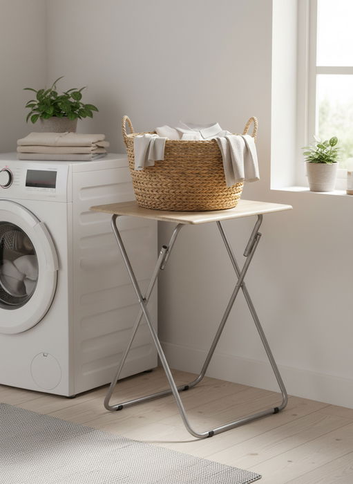 Inde Mesa Plegable Madera-Metal 48x38x66 cm 12mm Mdf 5.28 kg (2 Unidades)