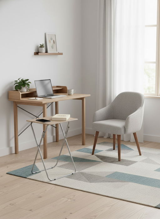 Inde Mesa Plegable Madera-Metal 48x38x66 cm 12mm Mdf 5.28 kg (2 Unidades)