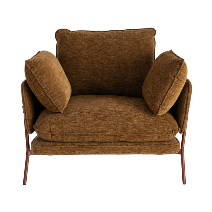 Ixia Sillón Marrón Claro Tejido-Metal